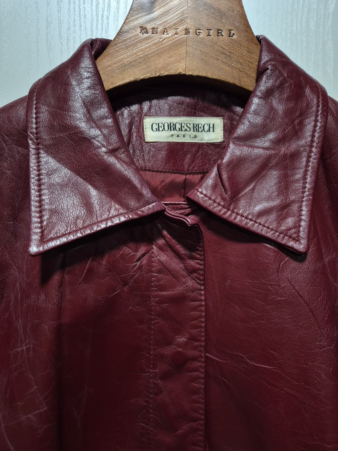GEORGES RECH 소가죽 빈티지자켓 버건디 상품이미지2