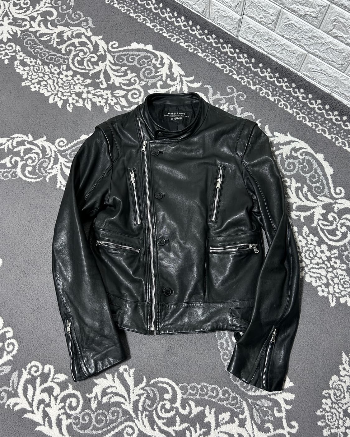 램스킨 더블 판넬 지퍼 레더 자켓 상품이미지4