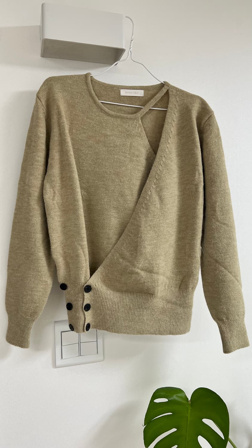 MONOLOGUE 랩 스타일 니트 베이지 상품이미지1