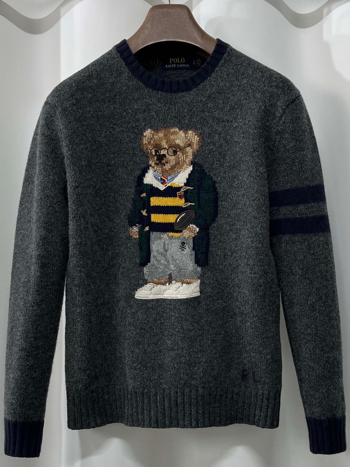 폴로 랄프로렌 50주년 그레이 해리포터 베어 완장 울 캐시미어 니트 상품이미지1