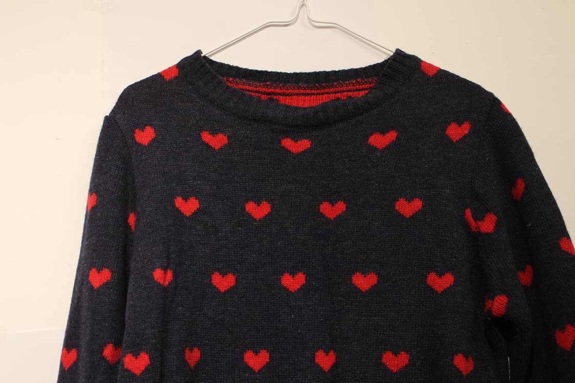 225. 빈티지 하트 패턴 니트 스웨터 상품이미지3