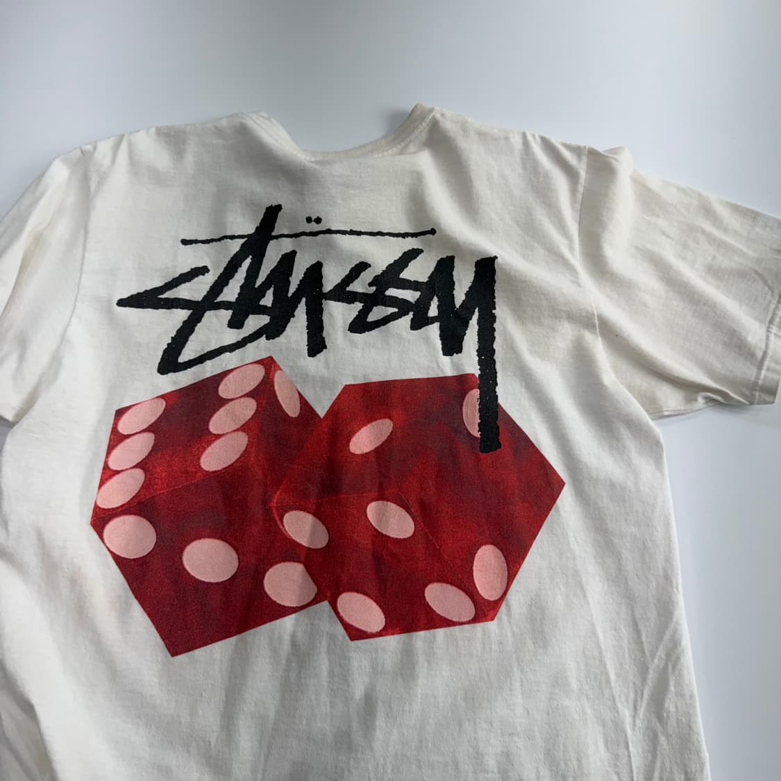 Stussy 스투시 백 블랙 로고 화이트 반팔 상품이미지6