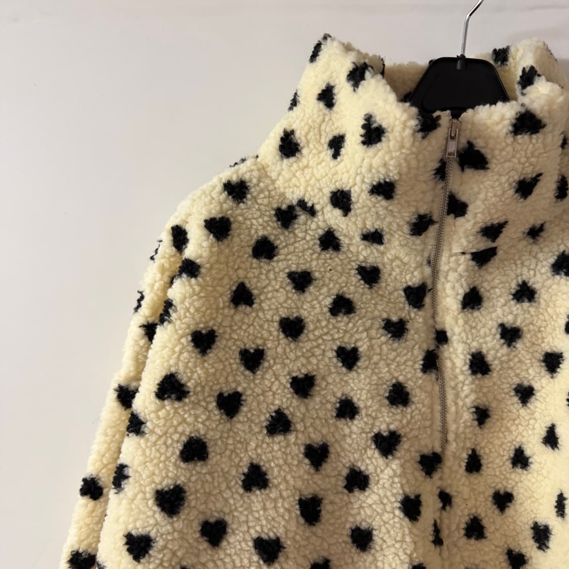 새상품 여자 하트 뽀글이 크롭 집업 상품이미지2