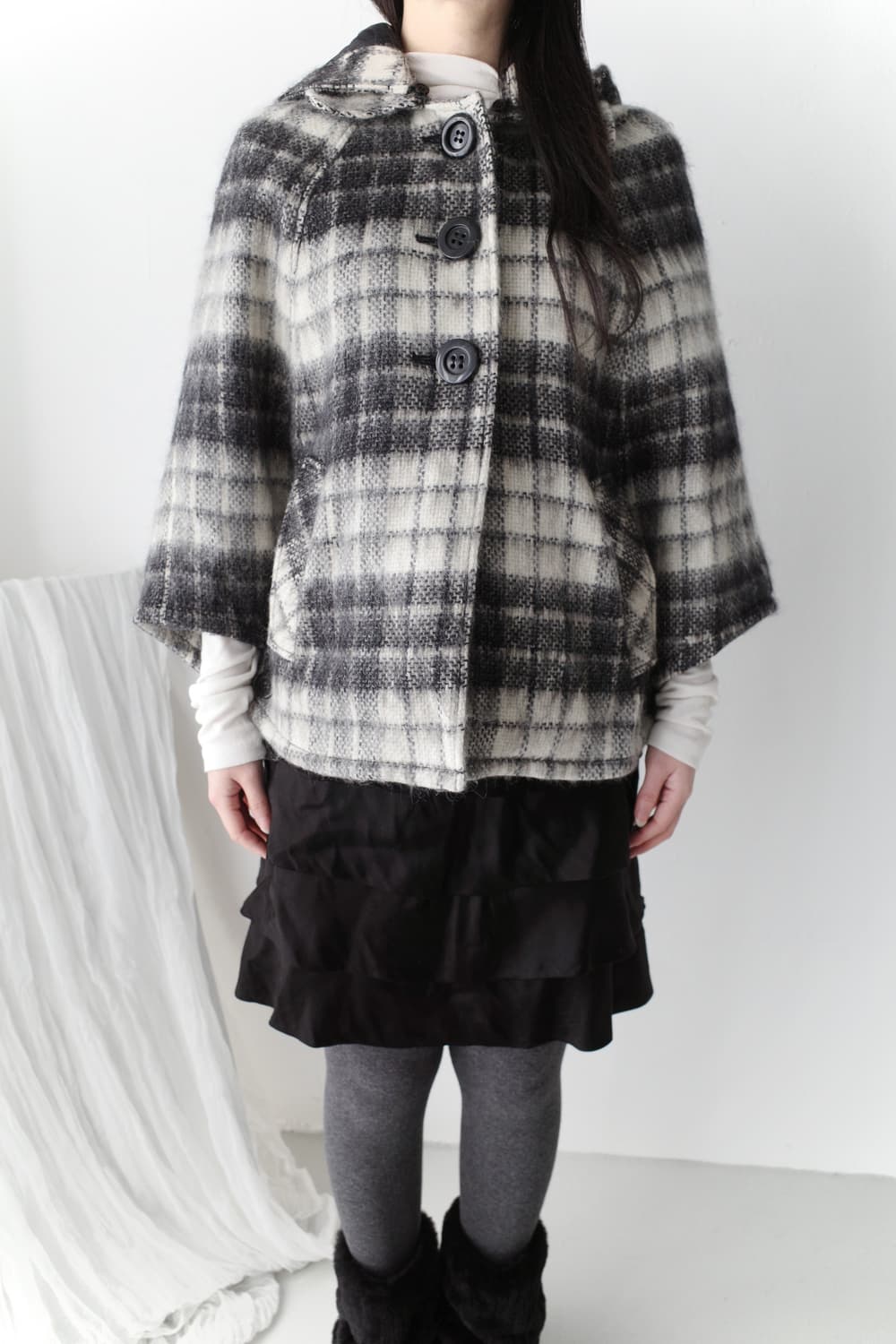 check cape coat  상품이미지3