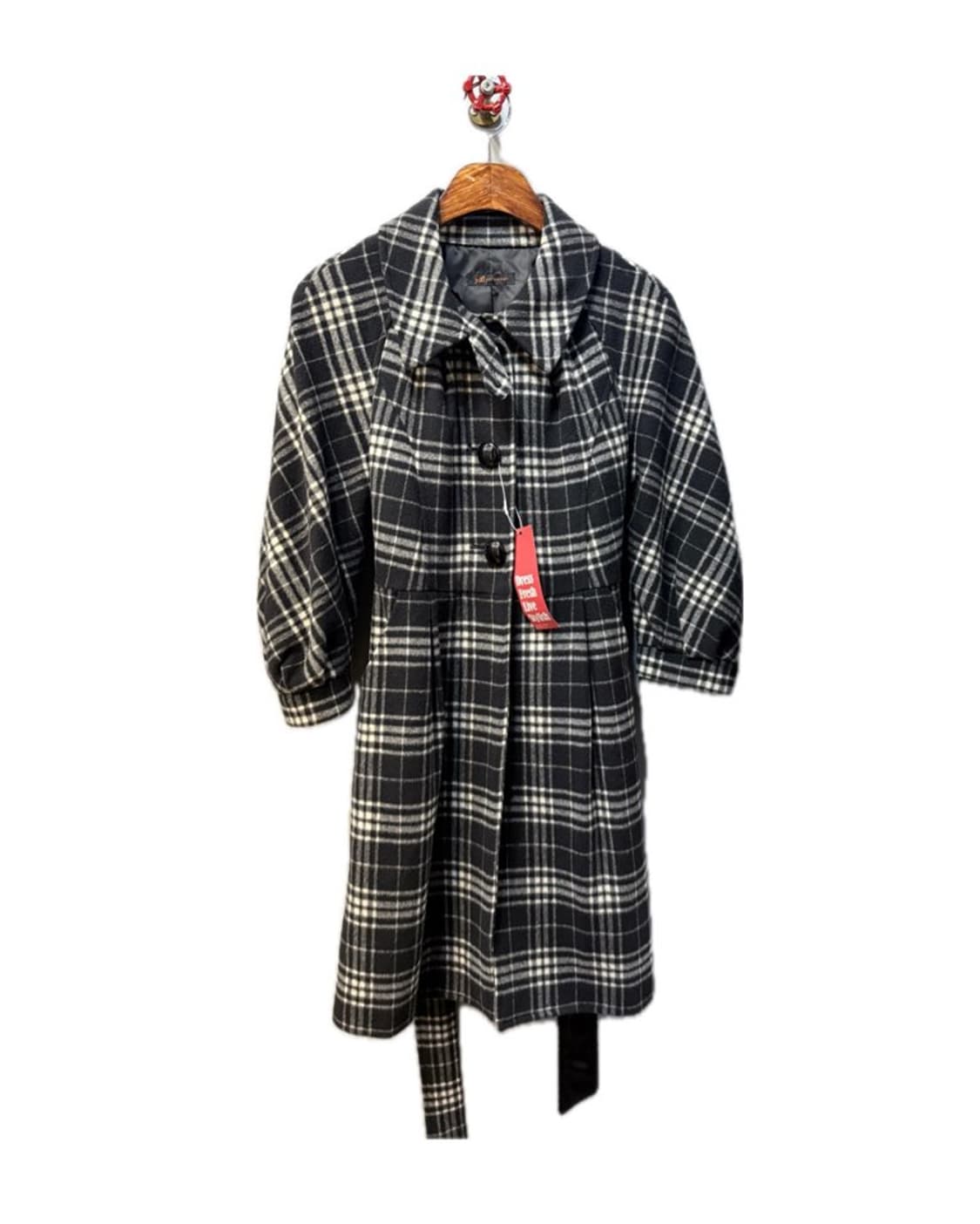 7부  체크 코트 상품이미지2