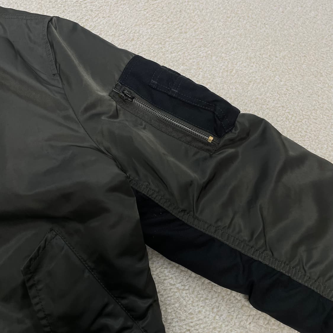 알파인더스트리 ma-1 항공점퍼 자켓 카키 상품이미지3