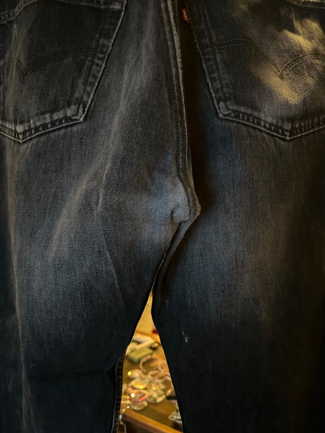 90s USA 빈티지 리바이스 501 0660 흑청 블랙진 데님 팬츠 상품이미지6