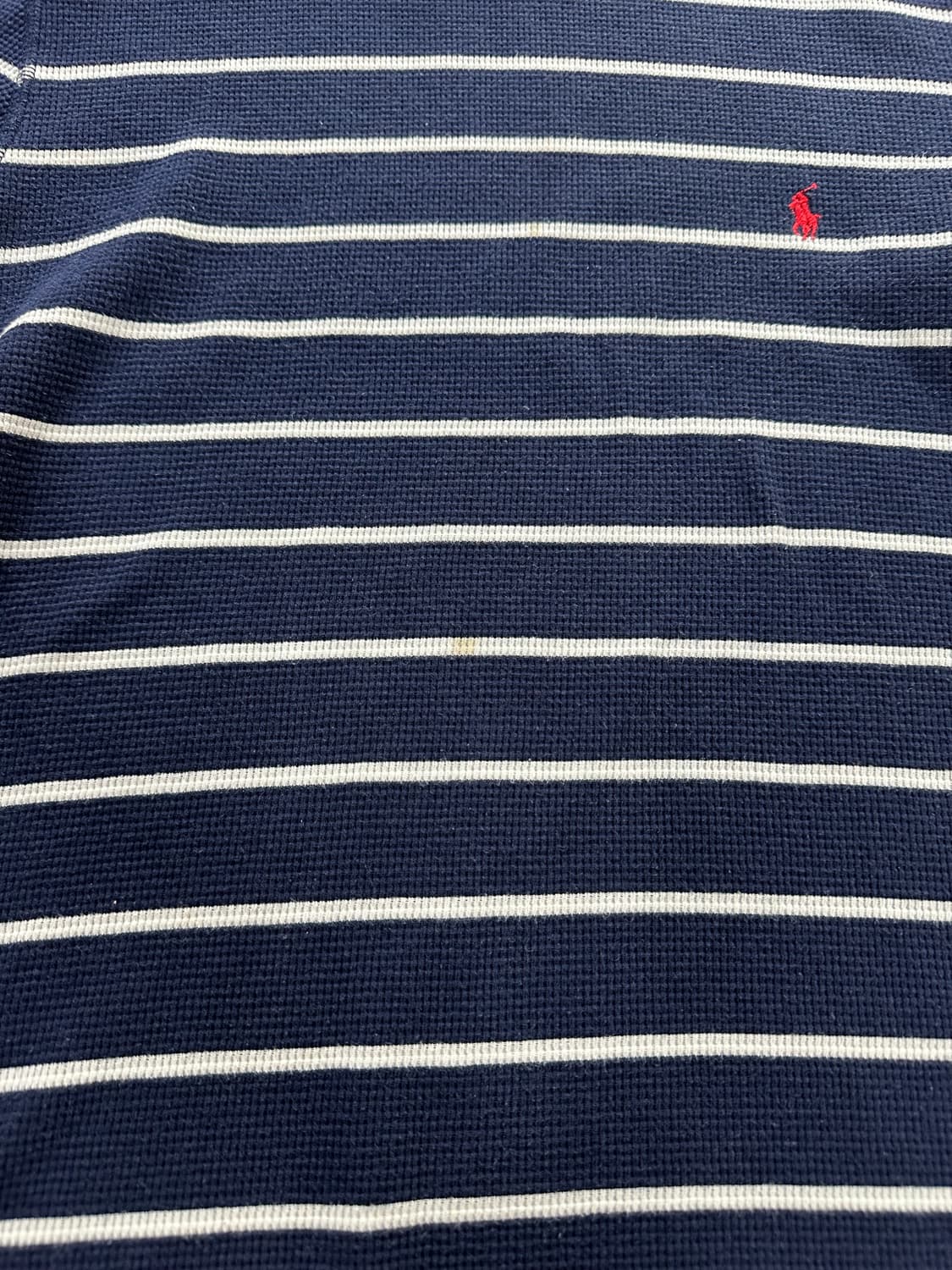 폴로 스트라이프 와플 롱슬리브 네이비 상품이미지5