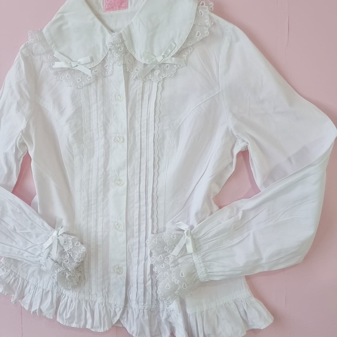 엔젤릭 프리티(Angelic Pretty) 화이트 레이스 리본 블라우스 상품이미지5