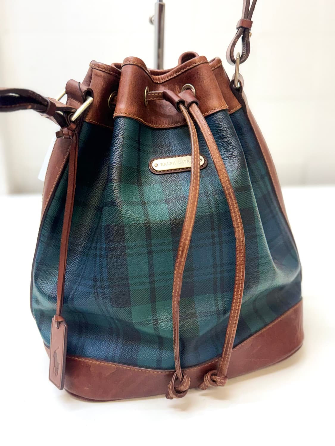 Polo 폴로 랄프로렌 체크 블랙와치 버킷백 상품이미지7