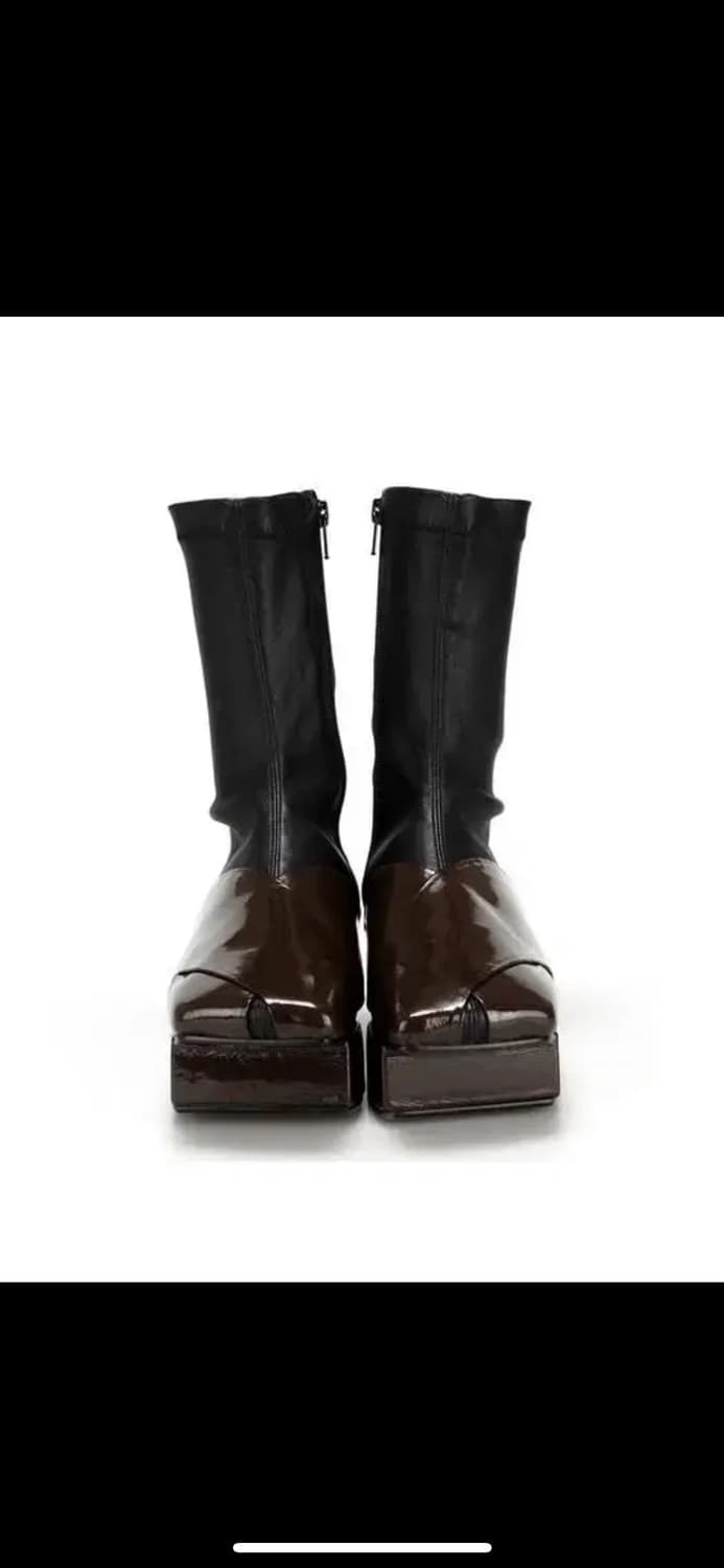 플랫아파트먼트 squared toe platform sock boots 상품이미지3