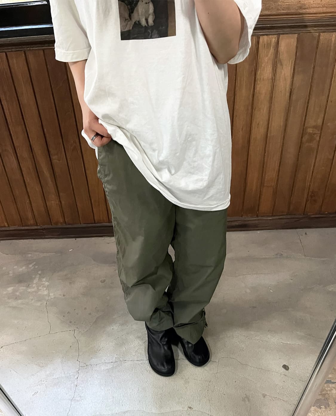 BEAMS BOY olive utility drawstring pants 상품이미지2