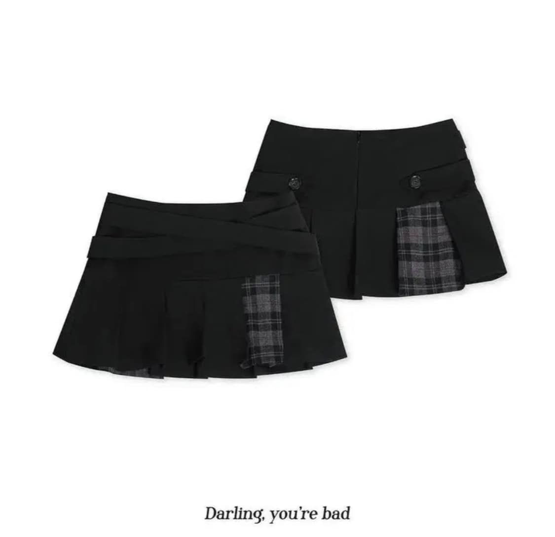 (구합니다) 달링유어배드 벨티드 체크 플리츠 스커트 상품이미지1