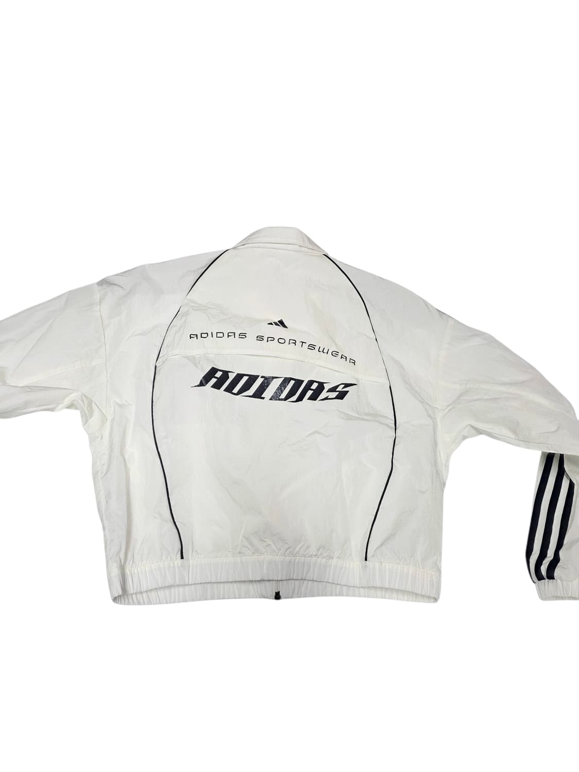 [아디다스] Y2K 무드 화이트 블랙 삼선 파이핑 크롭 바람막이 xl 상품이미지3