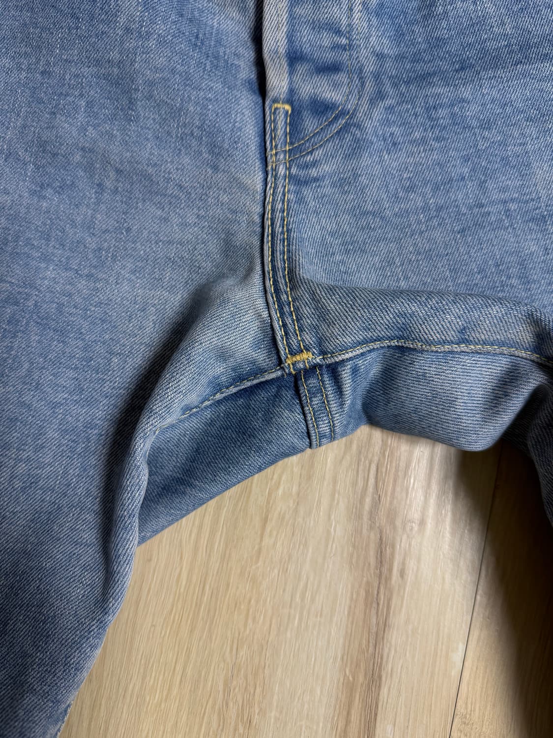 하츠키 와이드 테이퍼드 데님 아이스 블루 상품이미지3