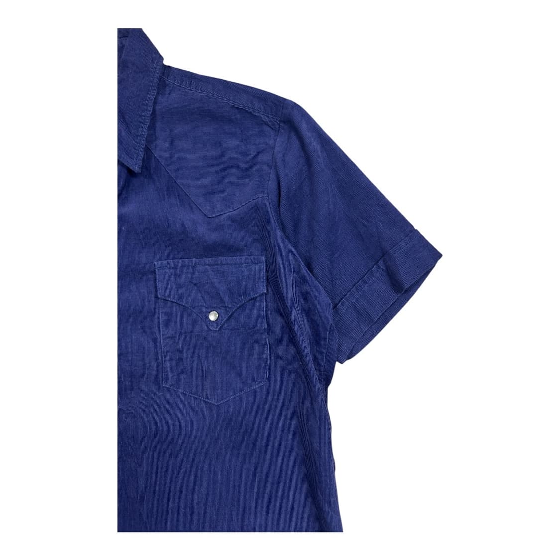 SM) 빈티지 JPN 블루 코듀로이 웨스턴 포켓 반팔 셔츠 TS-062 상품이미지2