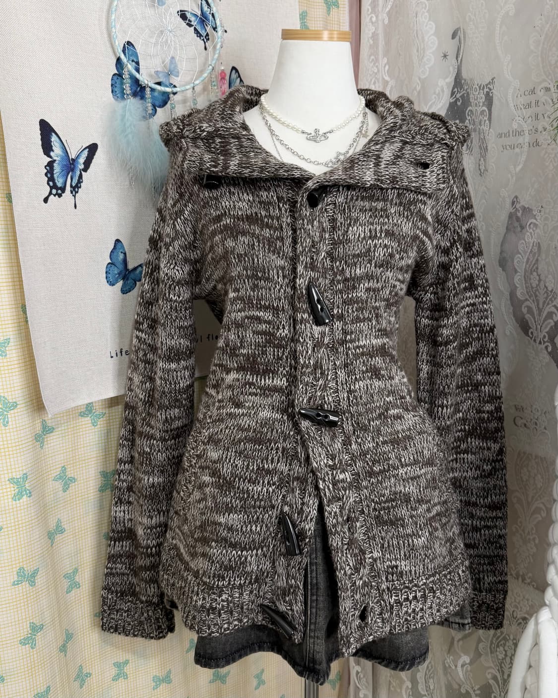 브라운 오레오 더플 후드 가디건  상품이미지8