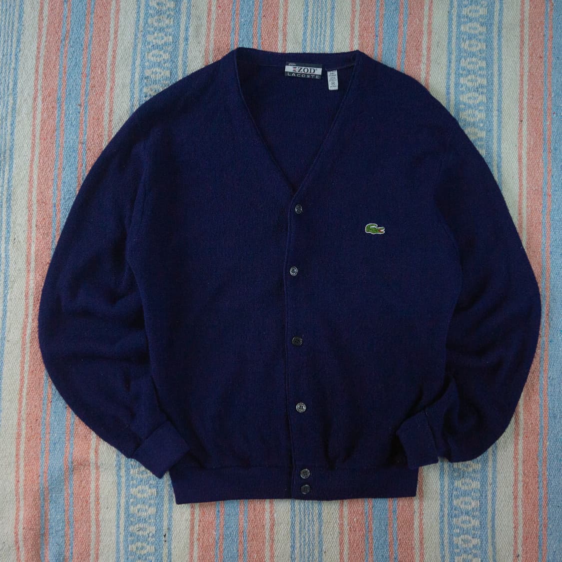 70s IZOD 라코스테 아크릴 가디건 네이비 상품이미지2
