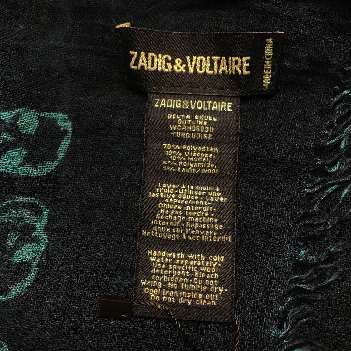 쟈딕앤볼테르 스컬 패턴 스카프 상품이미지5