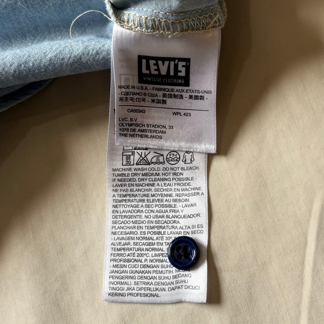 [L/102-105] USA LVC 리바이스 오렌지 탭 샴브레이 셔츠 상품이미지6