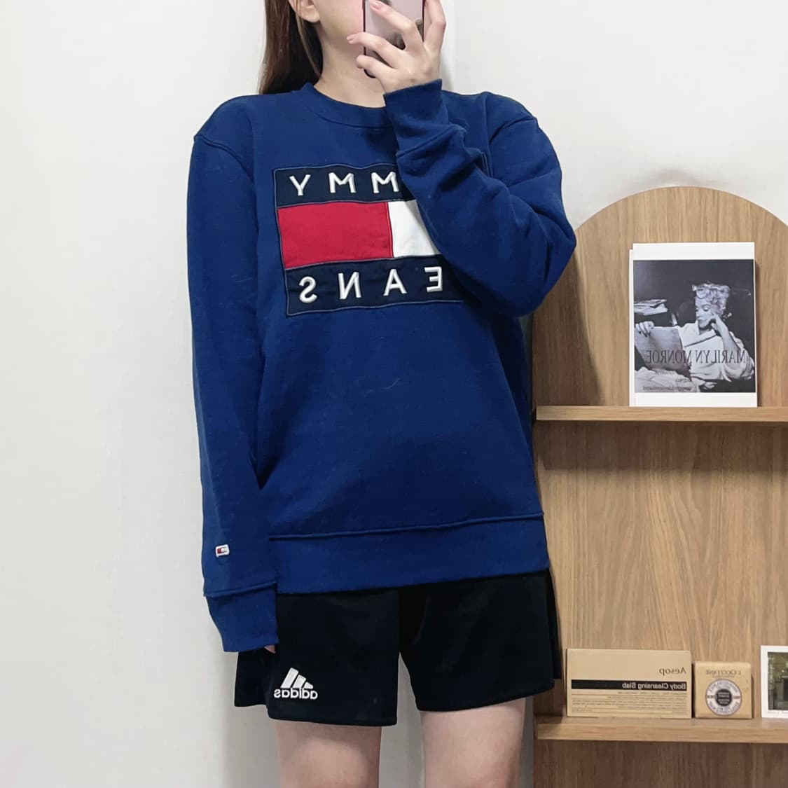 [정품] 타미 네이비 빅패치로고 기모 맨투맨 [ M ] 상품이미지3