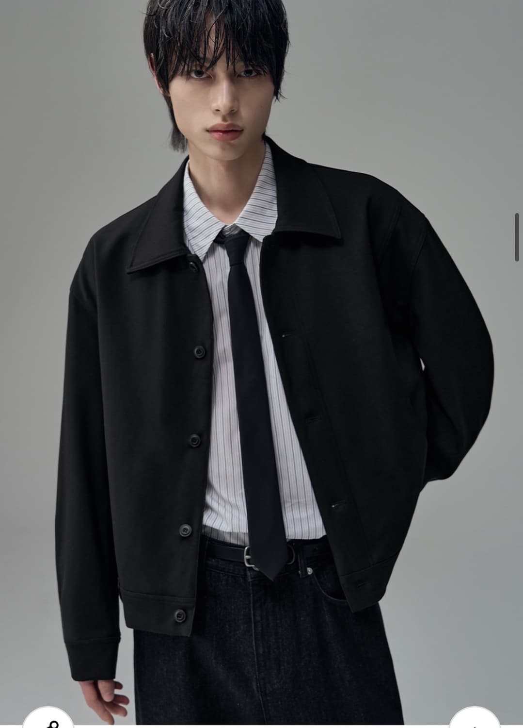 (XL) 드로우핏 도브 울 미니멀 라인 자켓 BLACK 판매 상품이미지5