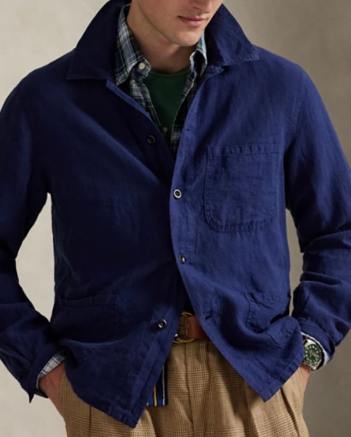 prl 폴로 리넨 유틸리티 자켓 네이비  상품이미지1