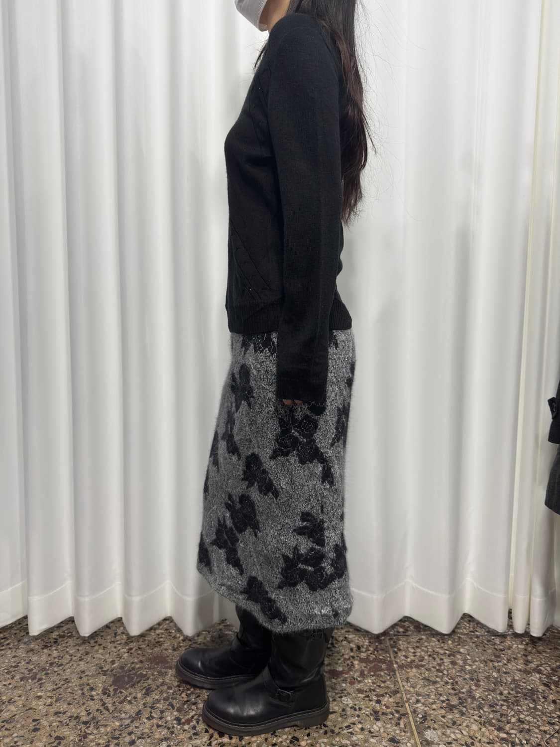 rose silver point knit midi skirt 상품이미지5
