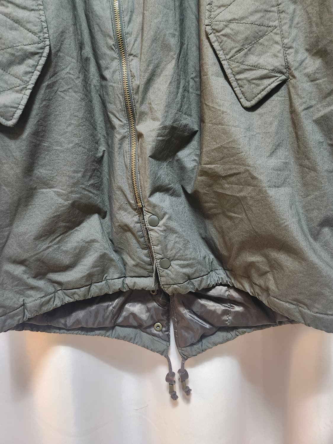 코데스 컴바인 카키색 야상 점퍼 스타일  롱 코트 상품이미지5