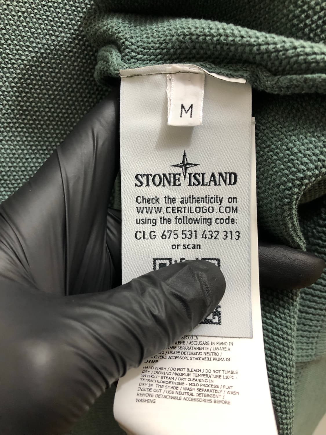 [M] 스톤아일랜드 와펜 패치 니트 에메랄드 상품이미지5