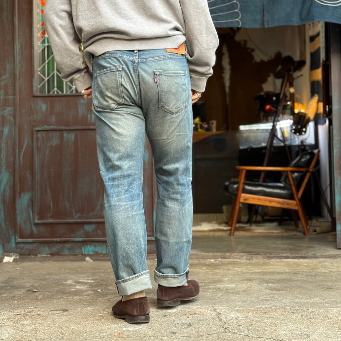 리바이스 501 워시 데님 팬츠 34 상품이미지9