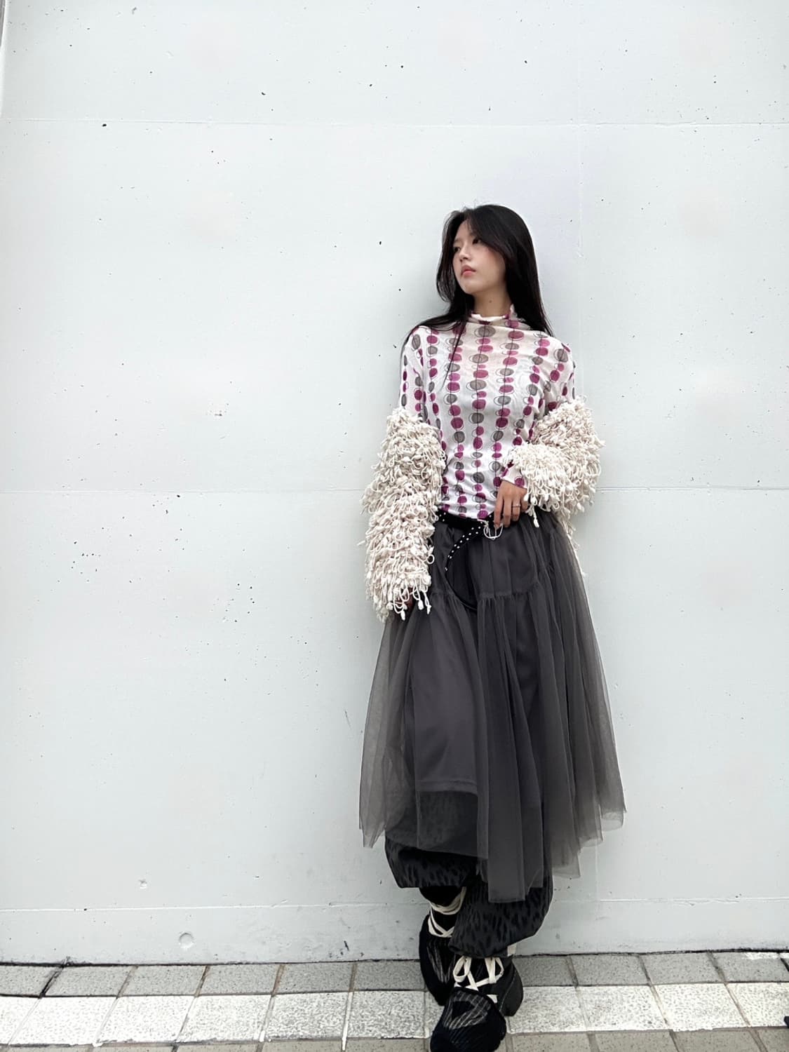 Pompom warm open cardigan / ivory 상품이미지1