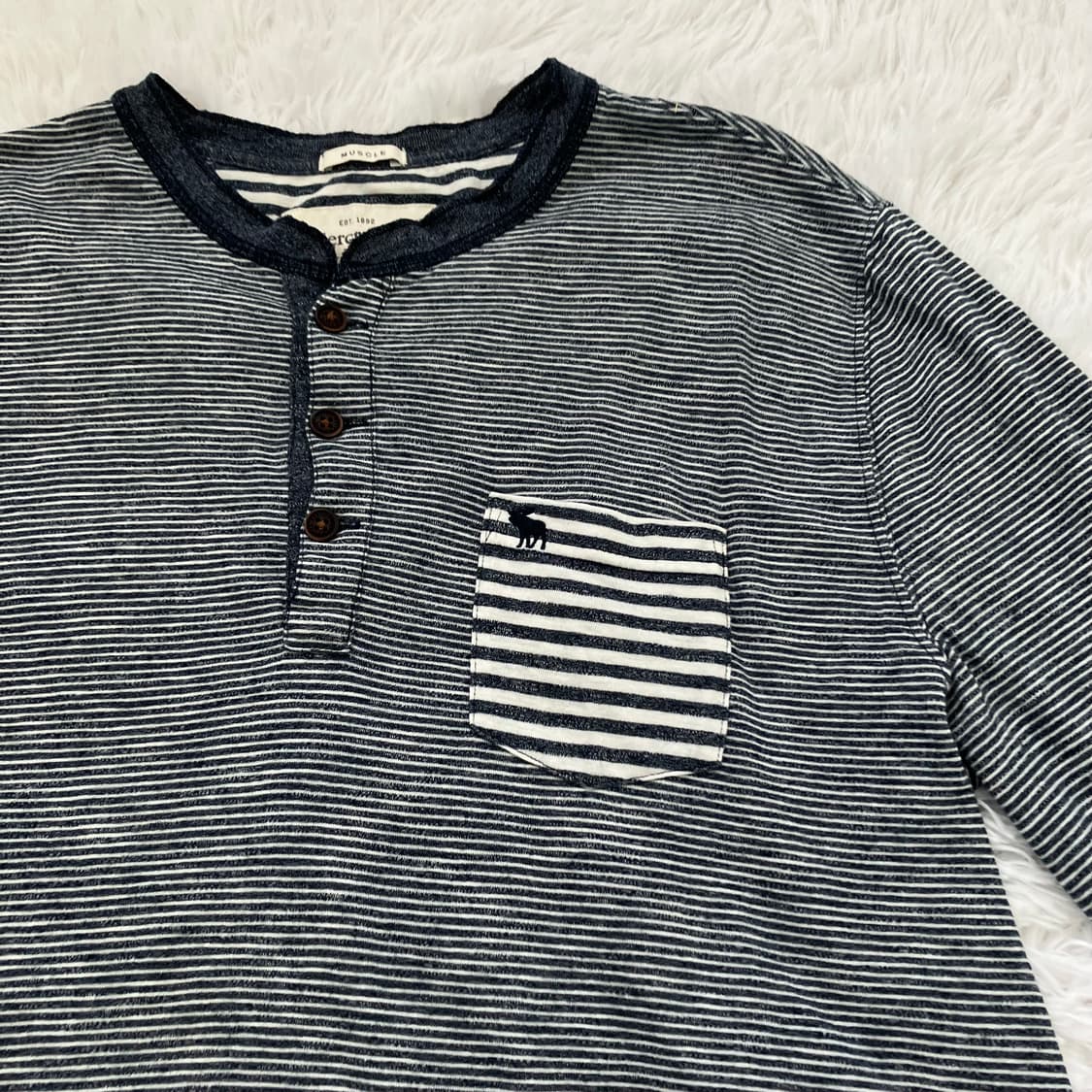 빈티지 아베크롬비 버튼 스트라이프 티셔츠 924 y2k 스트릿 모리 갸루 상품이미지4