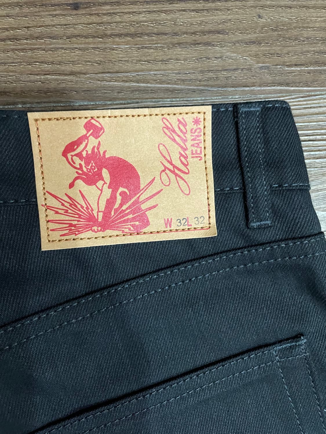 hallaveshje 블랙 데님 팬츠 블랙진 생지 상품이미지9