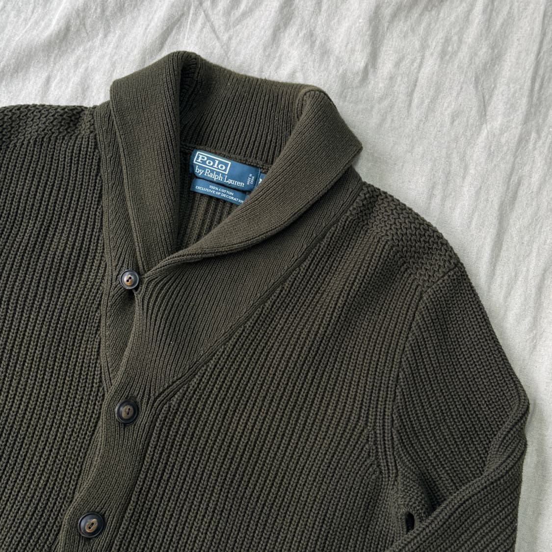 폴로랄프로렌 카키 숄카라 가디건 M 상품이미지2