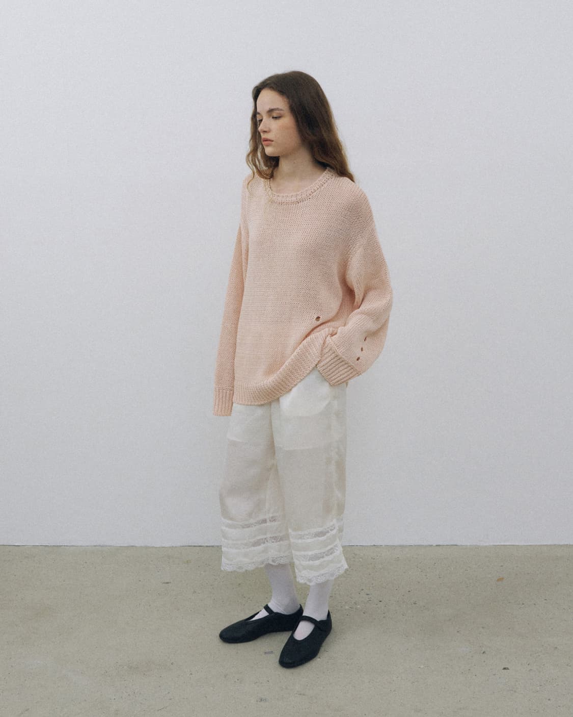 아유서울 SATIN LACE CROPPED PANTS IVORY 상품이미지2