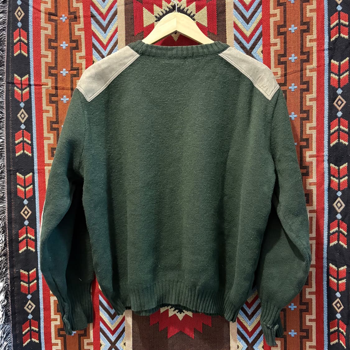 90’s 버버리 소가죽 엘보패치 코만도 니트 상품이미지2