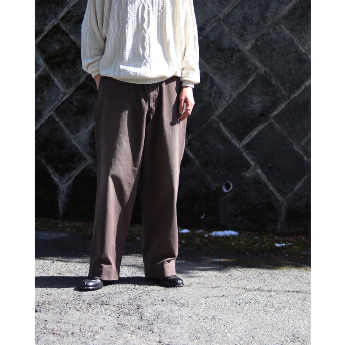 [2] A.PRESSE 아프레쎄 빈티지 트윌 워크 팬츠 브라운 상품이미지9