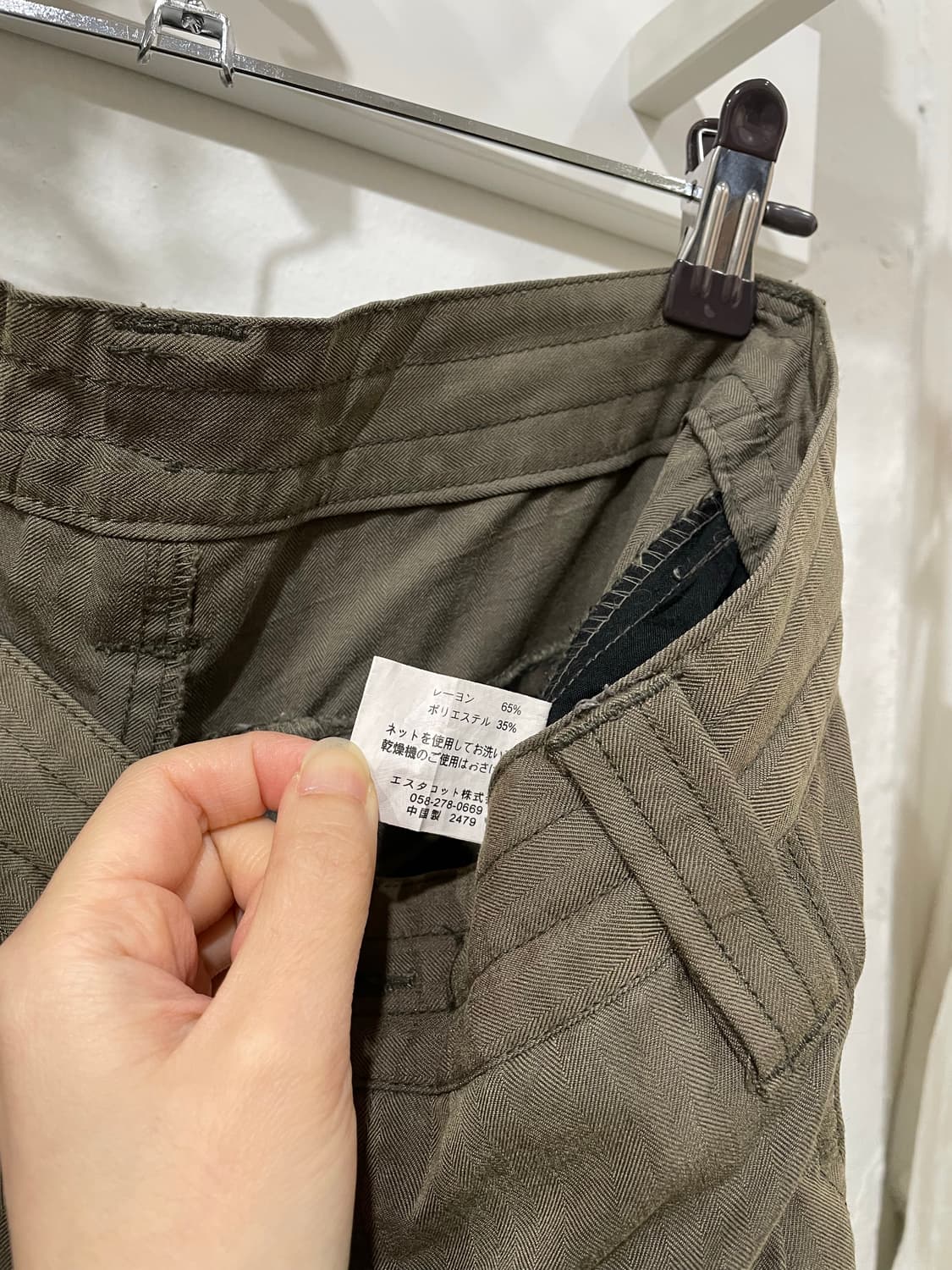 카키 밴딩 와이드 팬츠 상품이미지10