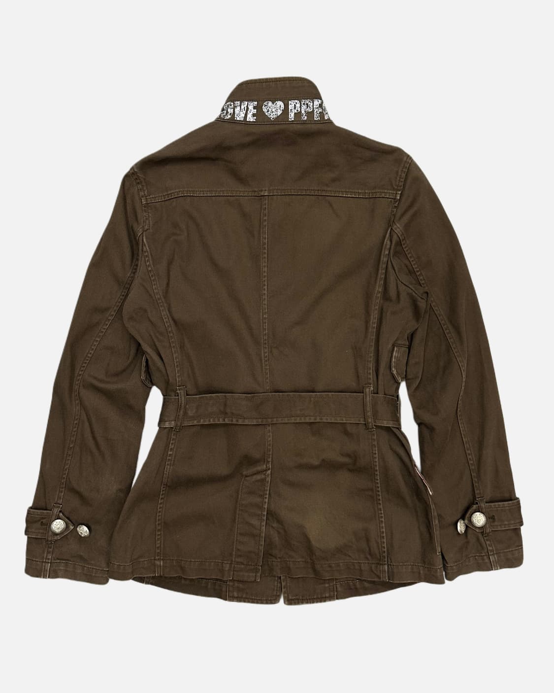 dark khaki belted military jacket 상품이미지4