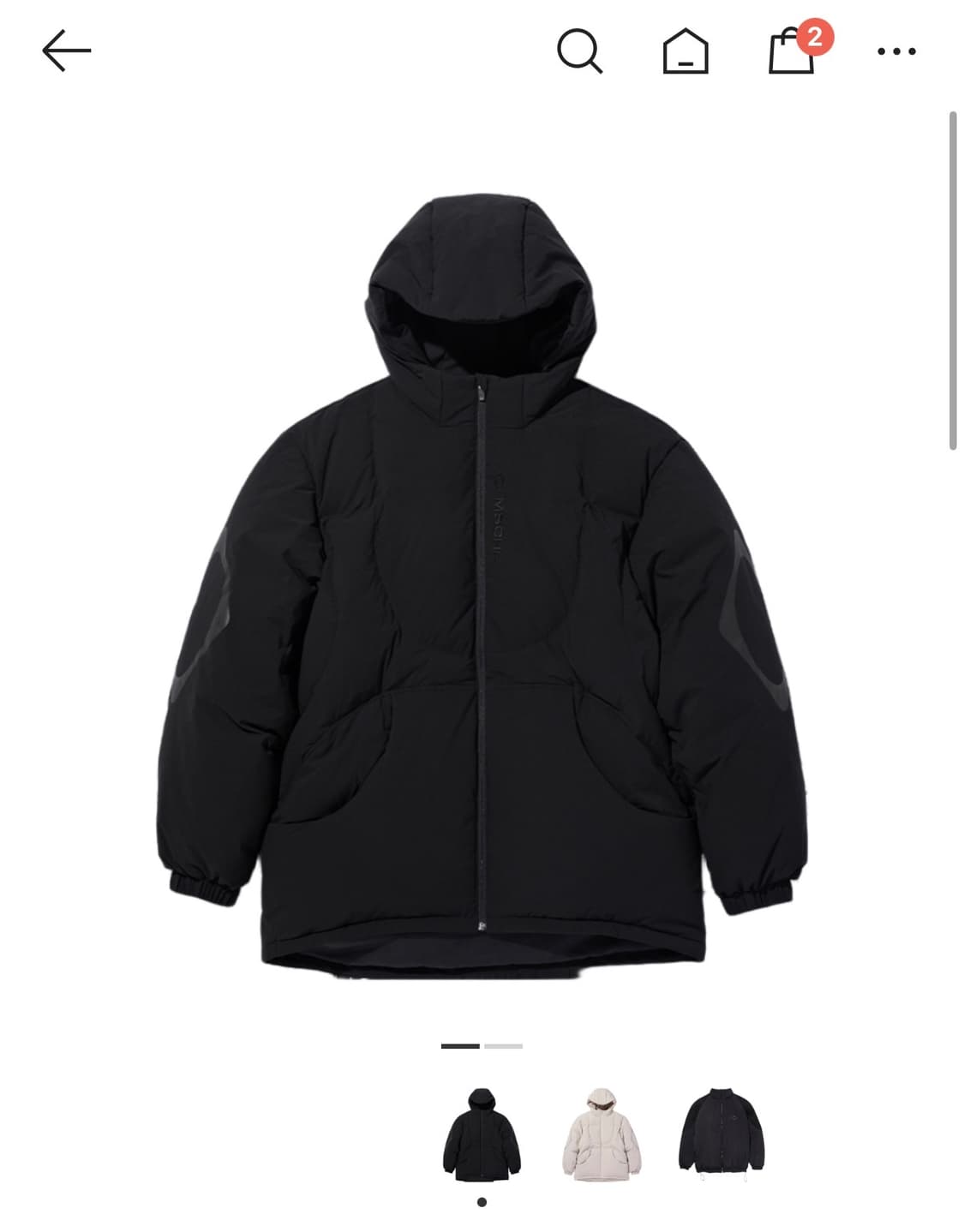 미스치프 롬버스 패딩 블랙 M사이즈 팔아요 상품이미지1