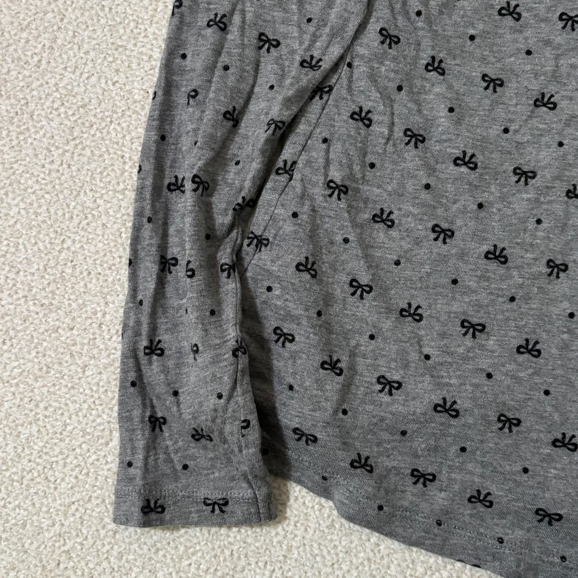 일본빈티지 유니클로 키즈 리본 그레이 딱붙 이너 탑 상품이미지2