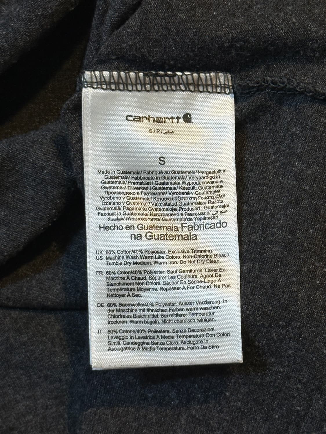 칼하트 CARHARTT 오리지널핏 포켓 반팔 티셔츠 차콜 상품이미지5