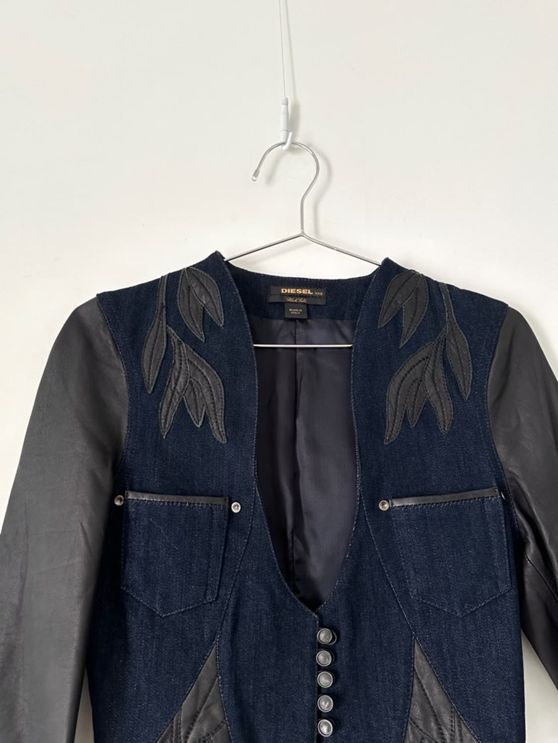 DIESEL BLACK GOLD crop denim & lamb jk 상품이미지4