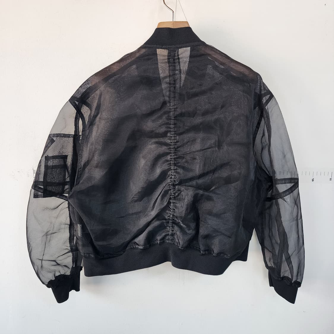 블랙 시스루 봄버 자켓 상품이미지4
