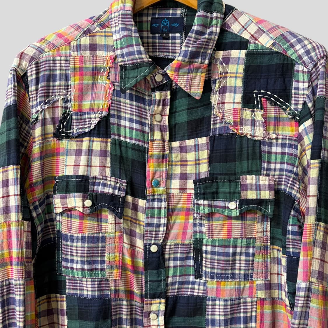 (L)JPN ku 패치워크 웨스턴 셔츠 상품이미지2