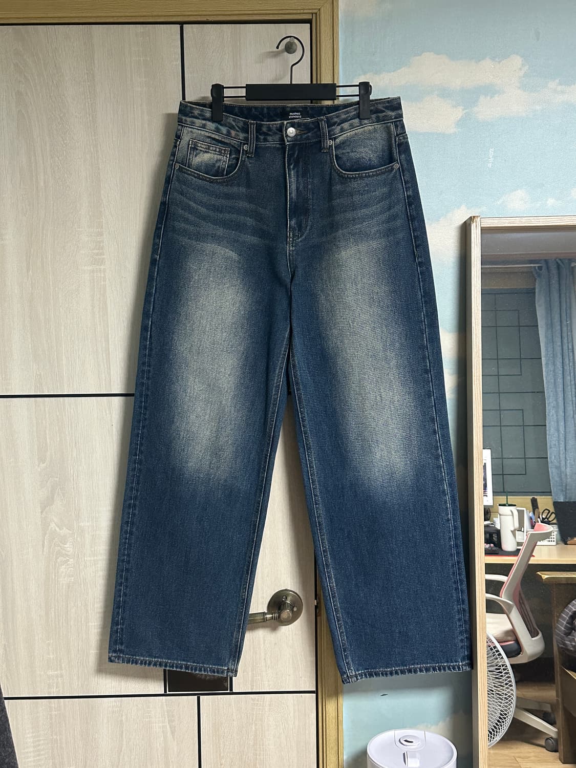 (31) 무탠다드 빅 브러쉬 엑스트라 와이드 데님 팬츠 [러스티 블루] 상품이미지2