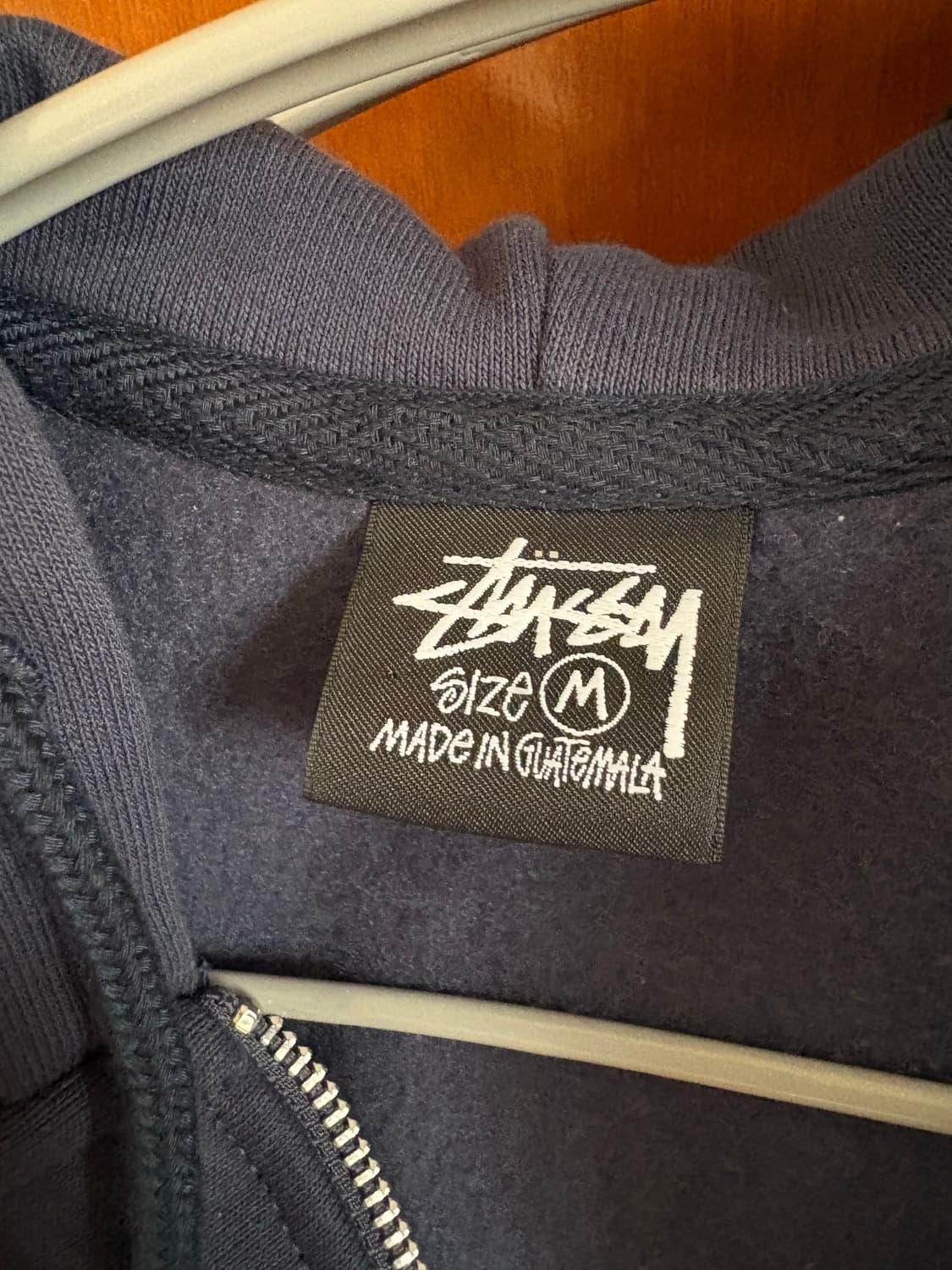 스투시 베이직 후드집업 네이비 새상품 M 상품이미지3