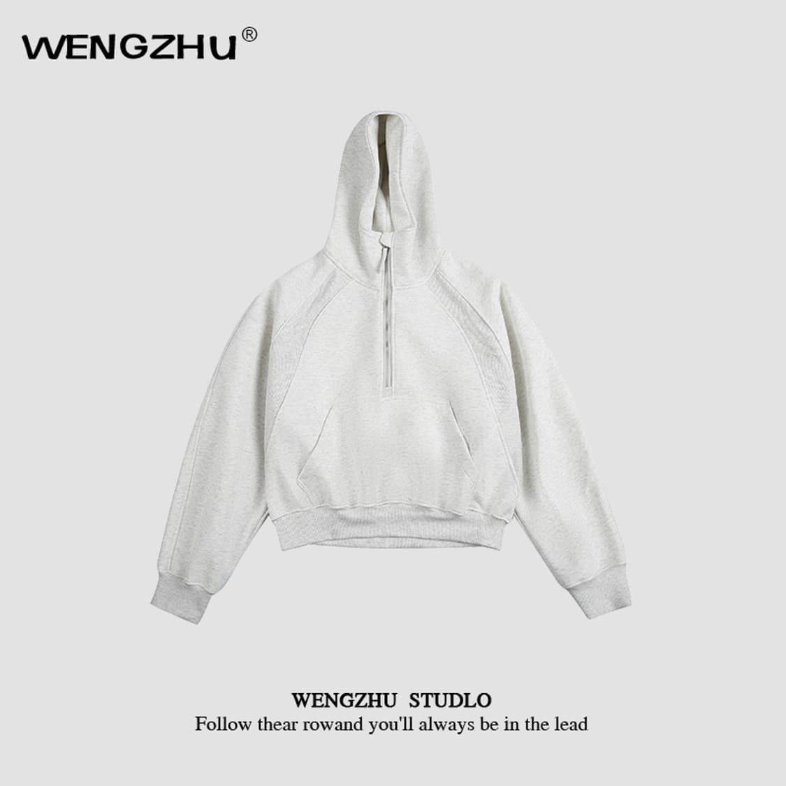 숏 무지 아노락 후드티 (4color) [WENGZHU] 상품이미지2