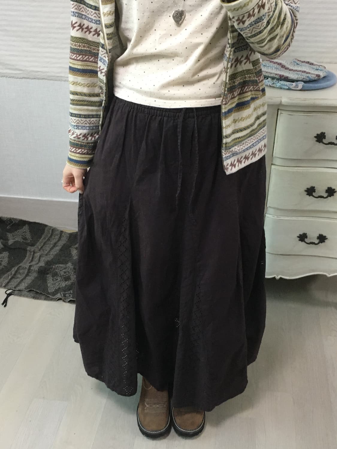 jpn vintage deep purple brown punchingsk 상품이미지2